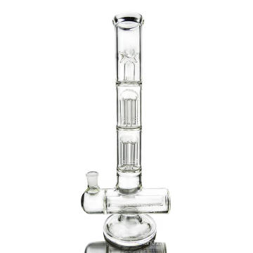 Tubo de ducha de vidrio de vidrio grande con doble Perc (ES-GB-404)